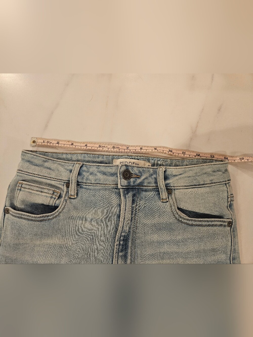Hidden Jeans Los Angeles Size 27 Light Wash Straight Leg Raw Hem High Rise Denim - Picture 5 of 5